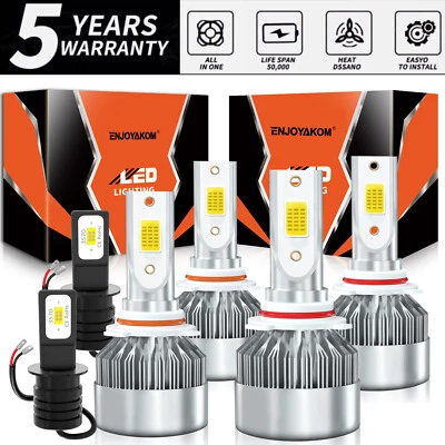 For GMC R2500 1988-1989 6x Front LED Headlight Bulb+Fog Light White Super Bright - Image 1 of 4
