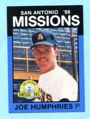1988 Best Cards - Minor League -San Antonio Missions - Joe Humphries - Box 218 - Image 1 of 2