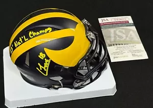 Colston Loveland Signed & Inscribed Michigan Wolverines Mini Helmet JSA COA - Picture 1 of 6