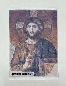Tapiz Bizantino Jesús - Mosaico de Santa Sofía, Arte Religioso de Pared, 22x15 cm - Imagen 1 de 7