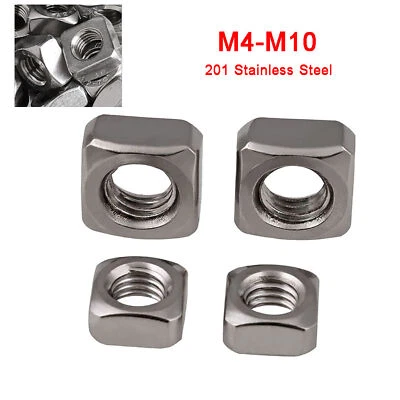 Vierkantmuttern M4 M5 M6 M8 M10 Vierkantmutter SUS Edelstahl VA Vierkant Muttern - Bild 1 von 4