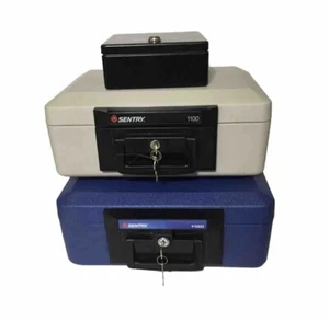 Sentry 1150 Fireproof & Waterproof Safe Chest Lock box Box 2Keys One Black - Picture 1 of 6