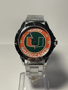 Miami Hurricanes NCAA Team Logo Men's Stainless-Steel Watch NEW - Picture 1 of 10