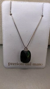 Collana in argento 925 con pietra nera e zirconi - Foto 1 di 1