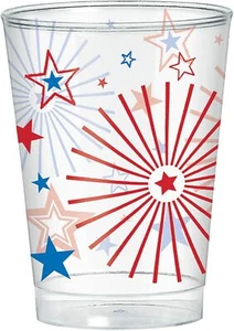 Patriotic Party July 4th USA Patriotic Theme Party Cups 10 oz. Plastic Tumblers - Picture 1 of 1