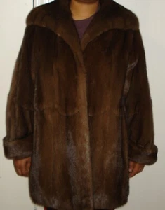 Elegante Chaqueta de Piel de Visón Caoba Talla 12-14 EXCELENTE ESTADO Envío Gratis - Imagen 1 de 6
