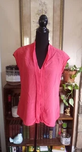 Willi Smith 100% Silk Blouse Sleeveless Button Up, Pink Women's Medium - Picture 1 of 8