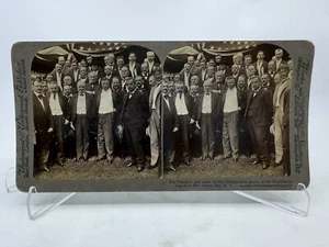 Teddy Roosevelt & Guests Notification Sagamore Hill NY Stereoview Card 1904 - Picture 1 of 2