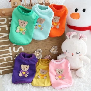 Cute Bear Dog Clothes Cartoon MINI DOG Puppy Kitten Newborn Cat Vest Clothes - Picture 1 of 14