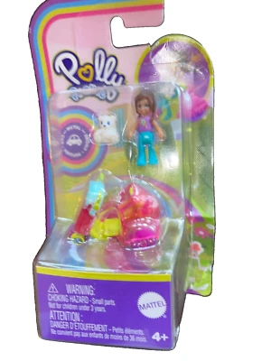 MATTEL POLLY POCKET MINI DOLL & METAL MINI SCOOTER - Image 1 of 2