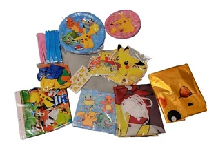 New Pokemon Party Supplies Table Decor Banner Plates Balloons - Picture 1 of 4