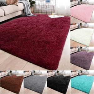 Soft Shaggy Rugs Fluffy Carpets Tie-Dye Non-Slip Bedside Living Room Many Sizes - Picture 1 of 42