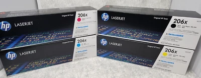 HP 206X Black Cyan Magenta Yellow Toner W2110X W2111X W2112X W2113X Set - New - Image 1 of 2