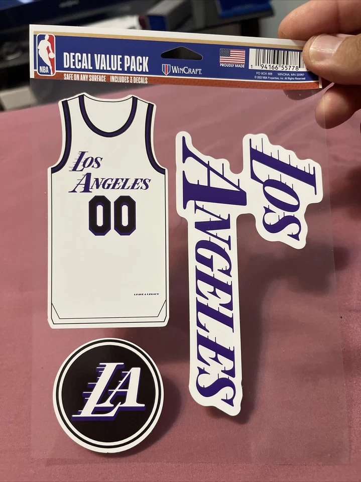 Pack de 3 calcomanías NBA Los Angeles Lakers EDICIÓN ASOCIACIÓN BLANCA Foto 1 de 1