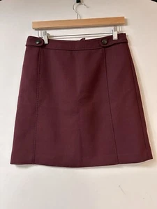 Brooks Brothers 346 Women Sz 6 Knee Length Plum Skirt Wool Blend Lined - Picture 1 of 9