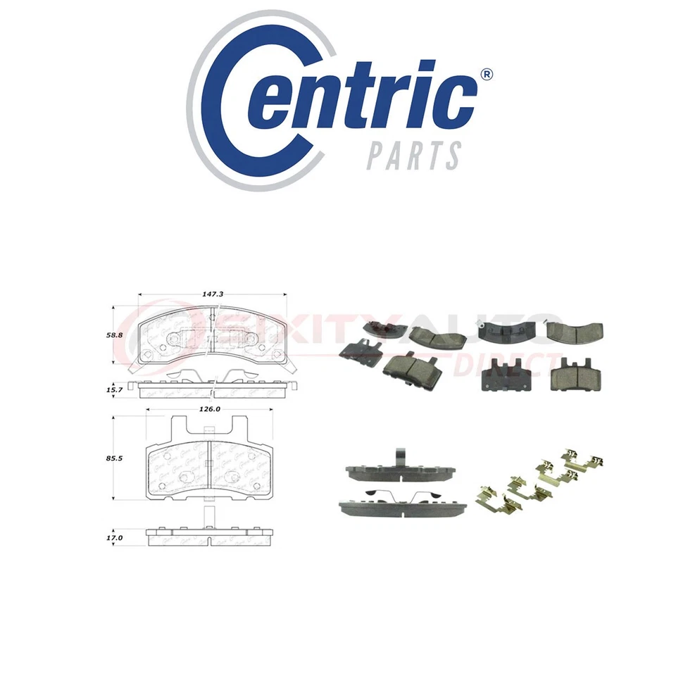 Centric Semi Metallic Brake Pads w Shim for 1994-1999 GMC K2500 Suburban fu - Изображение 1 из 4