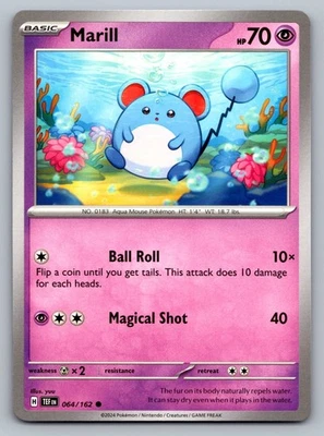 Pokemon TCG SV05: Temporal Forces Marill 064/162 - Image 1 of 2