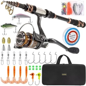 Fishing Rod and Reel Combos -24 Ton Carbon Fiber Telescopic Fishing Pole - Sp... - Picture 1 of 7