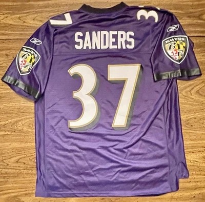 #37 Deion Sanders Baltimore Ravens NFL Jersey Purple Reebok Size Men’s XL - Image 1 of 4