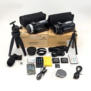 Digital Life + Andoer Camcorders UHD 2.7K 48MP 18x Zoom w/ Accessories Bundle - Picture 1 of 7