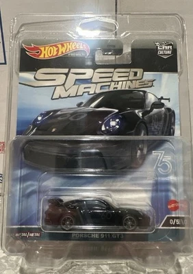 ¡PERSECUCIÓN! Hot Wheels Car Culture Speed Machines Porsche 911 GT3 1/64 coche - negro  Foto 1 de 2