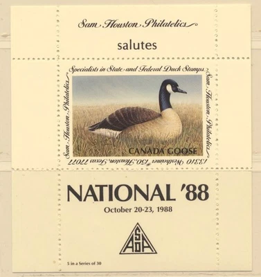 USA Sam Houston Duck Company National '88 Canada Goose MNH - Image 1 of 2