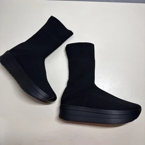 Botas al tobillo Vagabond negras textiles superiores, forro de cuero para mujer talla 8 plataforma - Imagen 1 de 18
