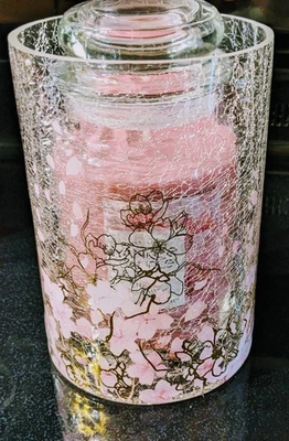 Yankee Candle Cherry Blossom Crackle Glass Holder & Enchanting Cherry Candle  Foto 1 de 4