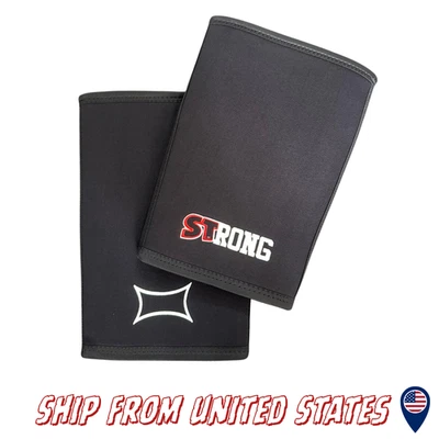 Mangas de rodilla Sling Shot STrong de Mark Bell - negras, soportes de neopreno de 7 mm de grosor Foto 1 de 3