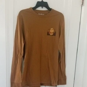 Braunes grafisches Langarmhemd für Herren Eddie Bauer med - Bild 1 von 3