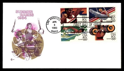 Mayfairstamps US FDC 1983 California block summer games cover cachet First Day C - Image 1 of 2
