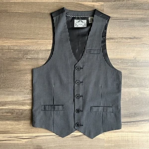 Bruno New York Men’s Vest Cotton Blend Grey Stripe Five Button Cotton Blend S - Picture 1 of 13