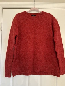 J.Crew Men’s 100% Merino Wool Sweater L Red Crewneck Pullover Knit - Picture 1 of 5