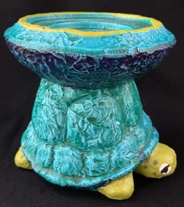 Rare VTG Holt Howard Turtle Pillar or Votive Candle Holder Turquoise Teal Green - Picture 1 of 10