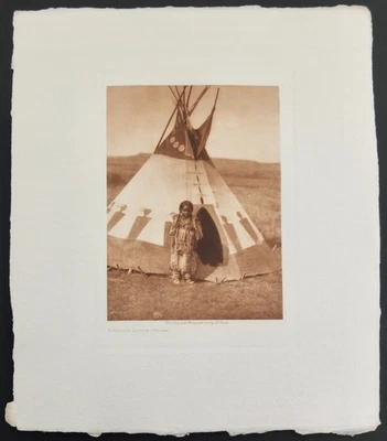 Edward S. Curtis 1910 A Child's Lodge - Piegan de fotografía original negativo Foto 1 de 4