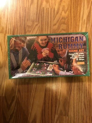 New Vintage 1994 Fundex Michigan Rummy Board Game Set Rummy Cards Chips Family - Image 1 of 4