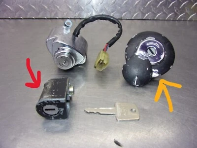 724 B HONDA SHADOW ACE 1100 1997 OEM INTERRUPTOR DE ENCENDIDO BLOQUEO Y TAPA DE GAS Y 1 LLAVE Foto 1 de 4