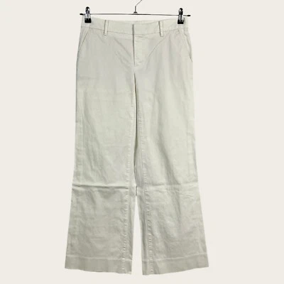 Pantalones de algodón vintage Lilly Pulitzer talla 4 blanco línea principal ajuste pierna ancha tiro bajo Foto 1 de 4