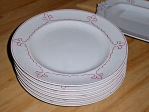 6 platos de comida - Frisia Castillo Gödens - blanco con borde rojo - Imagen 1 de 2