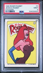 1988 TOPPS ROGER RABBIT STICKERS 4 JESSICA RABBIT PSA 9 - Picture 1 of 2