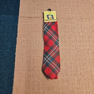 Ingles Buchan Scott Tartan Plaid Tie 100% Wool Red NWT Made Scotland W6a - Picture 1 of 8