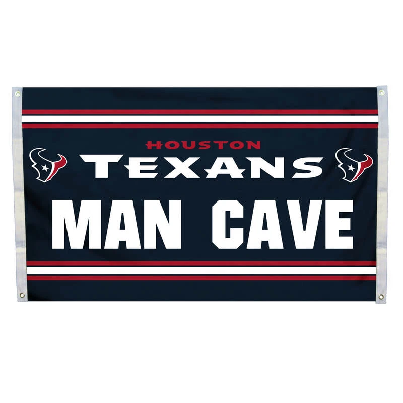 Bandeira de ilhó Houston Texans Man Cave futebol americano licenciado pela NFL 3' x 5' - Imagem 1 de 1