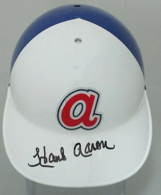 Braves HANK AARON Signed Full Size White  Atlanta Batting Helmet AUTO - JSA - Image 1 of 2