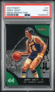 2007 Finest Refractor Green #47 Jerry West /149 PSA 9 Mint - Picture 1 of 2