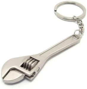 Silver Wrench Keychain Automotive Part Car Part Gift Key Chain Ring - Picture 1 of 2