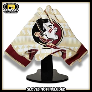Football Receiver Gloves Display w/ Stand for Florida State Seminoles Gloves ACC - Picture 1 of 5