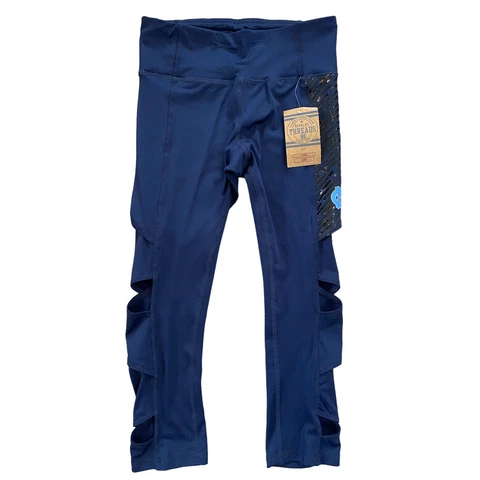 UNC North Carolina Tar Heels Navy Blue Athletic Crop Capri Leggings Choose S M L Cover