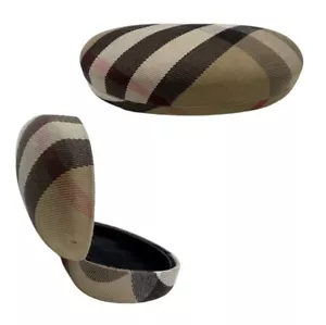 Burberry Eyeglass Case Nova Check Plaid Hard Clam Shell Classic - Picture 1 of 8