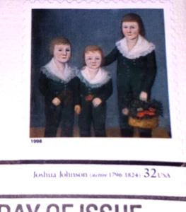 4 Centuries of American Art - Joshua Johnson - 1998 22kt Golden Replica Stamps - Picture 1 of 4
