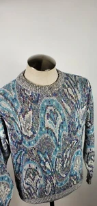 Sears & Roebuck Men's Multi-Colored Knitted Sweater Made in Italy Medium VTG - Picture 1 of 10